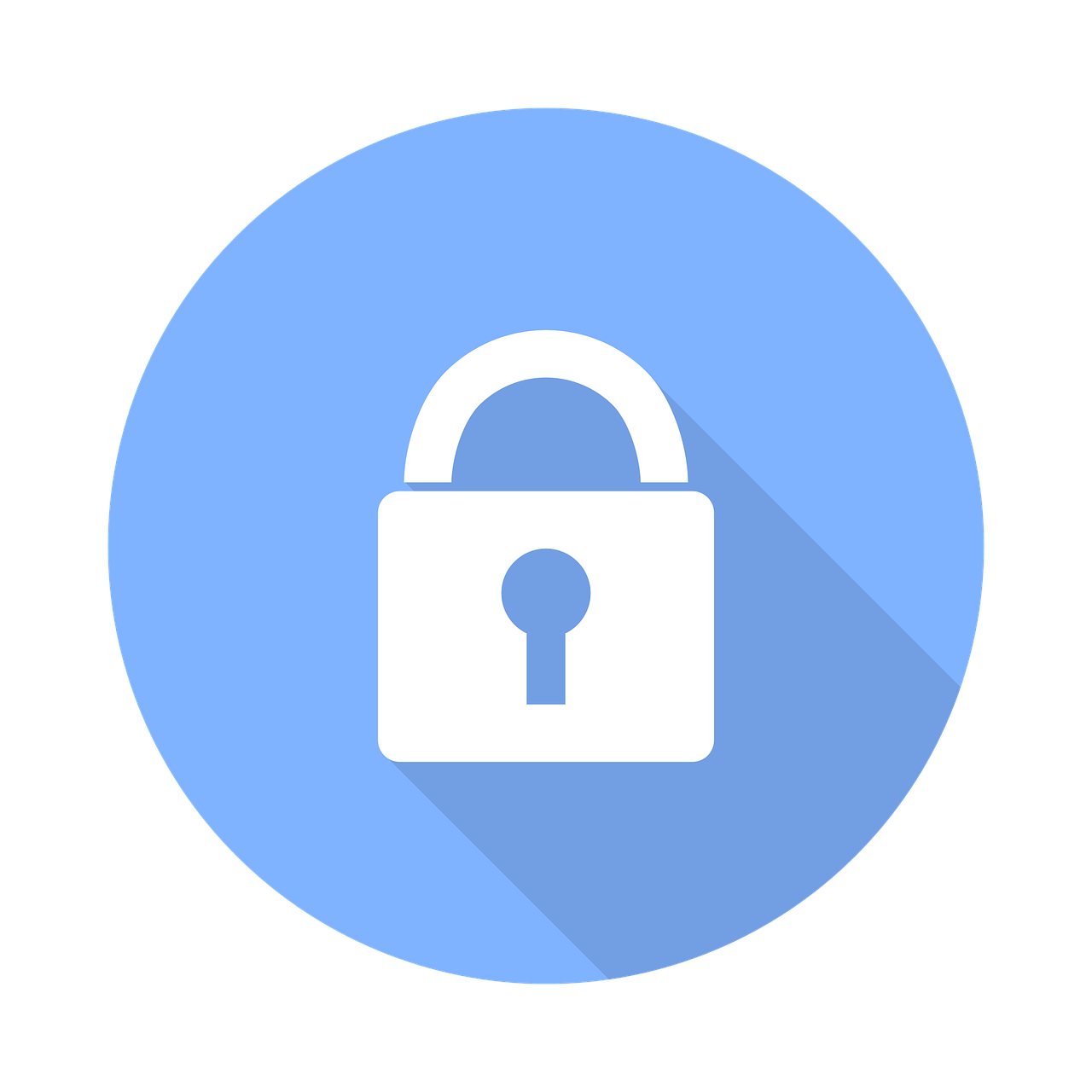 Blue Circle Lock Icon